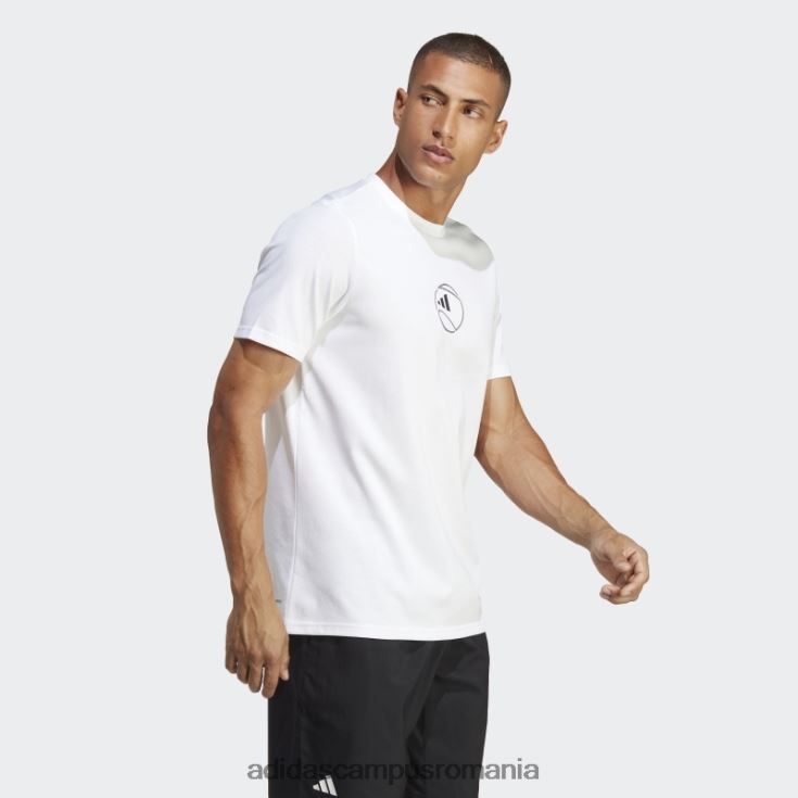 adidas campus romania tricou grafic aeroready tenis alb bărbați alb J266N220288
