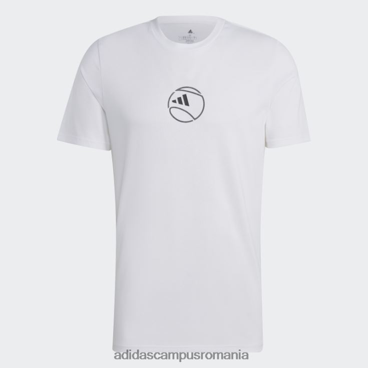 adidas campus romania tricou grafic aeroready tenis alb bărbați alb J266N220288