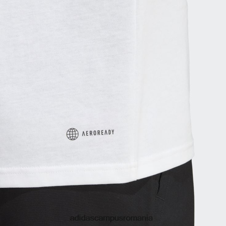 adidas campus romania tricou grafic aeroready tenis alb bărbați alb J266N220288