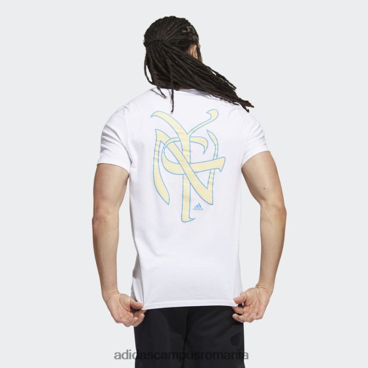 adidas campus romania tricou grafic alb cu mânecă scurtă, cu scriere al orașului New York, adidas bărbați alb J266N220697