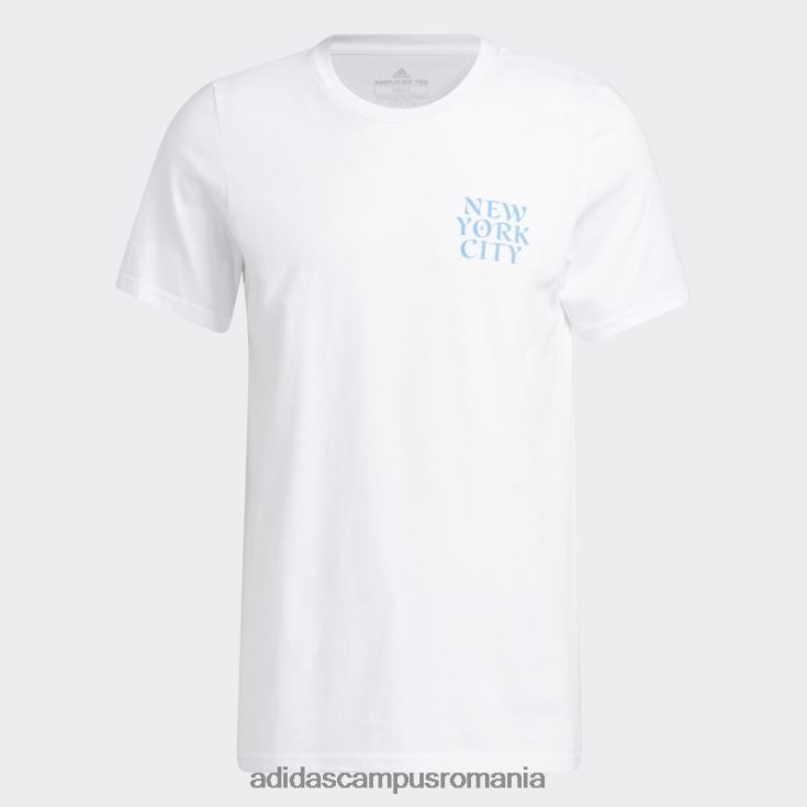 adidas campus romania tricou grafic alb cu mânecă scurtă, cu scriere al orașului New York, adidas bărbați alb J266N220697
