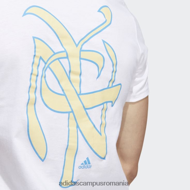 adidas campus romania tricou grafic alb cu mânecă scurtă, cu scriere al orașului New York, adidas bărbați alb J266N220697