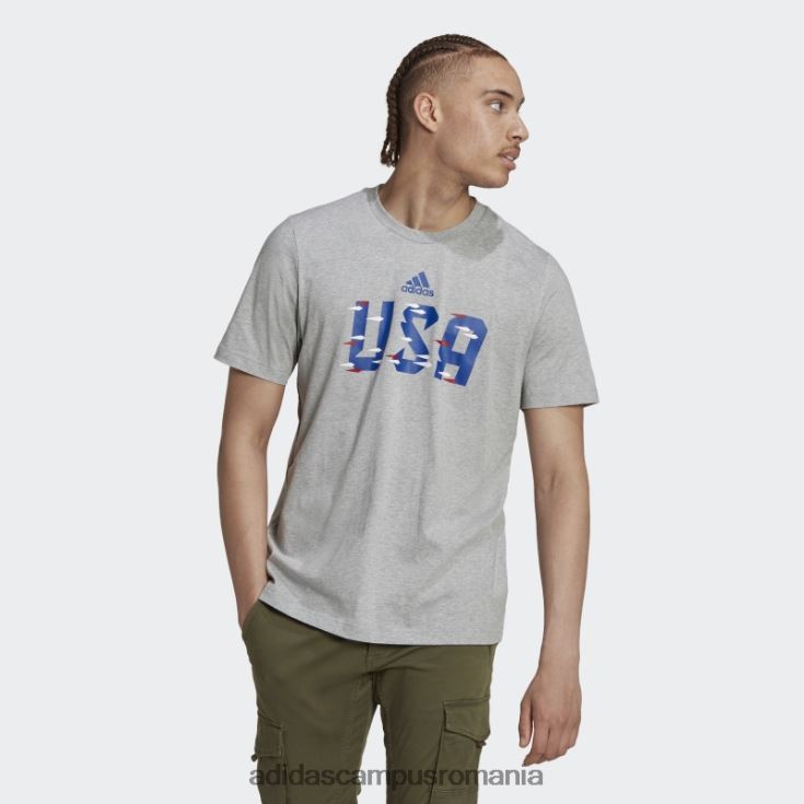 adidas campus romania tricou gri mediu cupa mondială fifa 2022 SUA bărbați gri mediu J266N220201