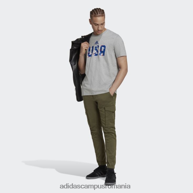adidas campus romania tricou gri mediu cupa mondială fifa 2022 SUA bărbați gri mediu J266N220201