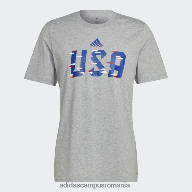 adidas campus romania tricou gri mediu cupa mondială fifa 2022 SUA bărbați gri mediu J266N220201