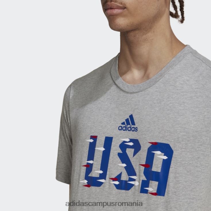 adidas campus romania tricou gri mediu cupa mondială fifa 2022 SUA bărbați gri mediu J266N220201