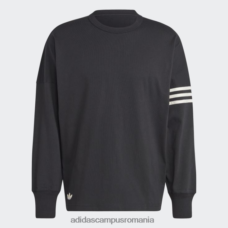 adidas campus romania tricou negru adicolor neuclassics cu mânecă lungă bărbați alb negru J266N220417