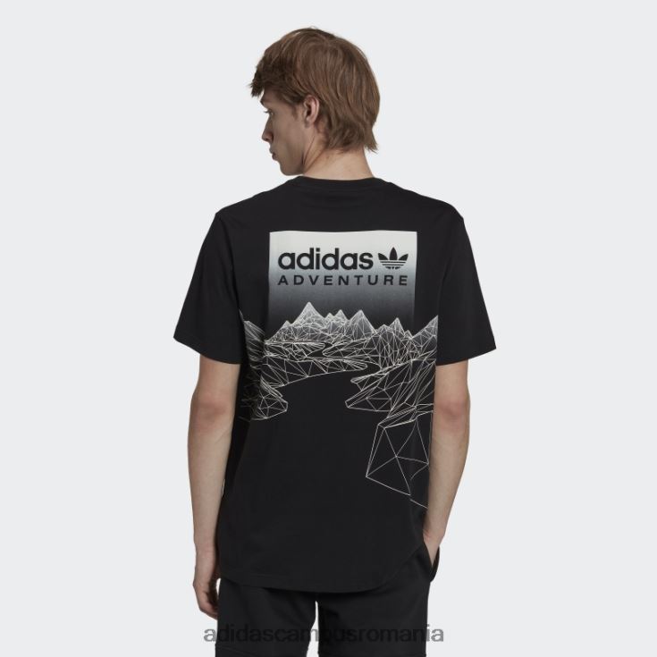 adidas campus romania tricou negru aventura munte spate fierbinte bărbați negru J266N220371