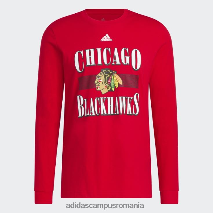 adidas campus romania tricou roșu cu mânecă lungă Blackhawks Playmaker bărbați roșu/multi J266N220348