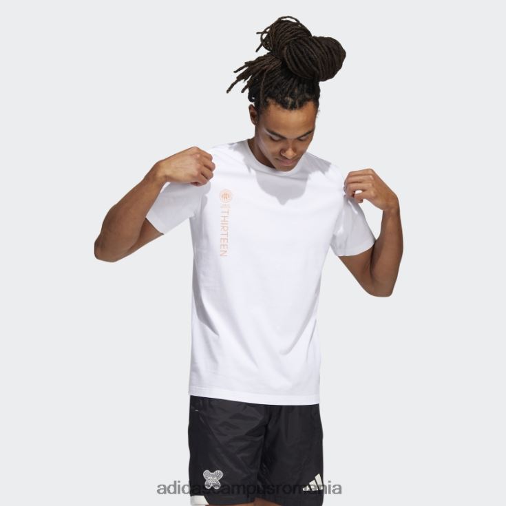 adidas campus romania white harden vol. 6 tricou bărbați alb J266N220218