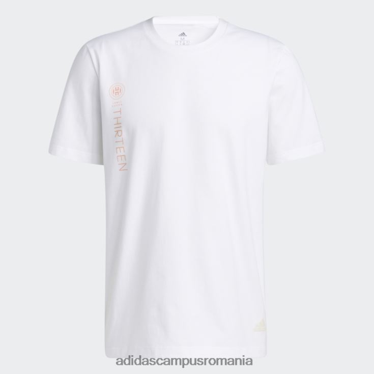 adidas campus romania white harden vol. 6 tricou bărbați alb J266N220218