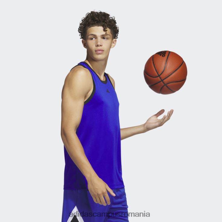 adidas campus romania blue legends baschet 3-stripe tank top fashion bărbați albastru/negru J266N220538