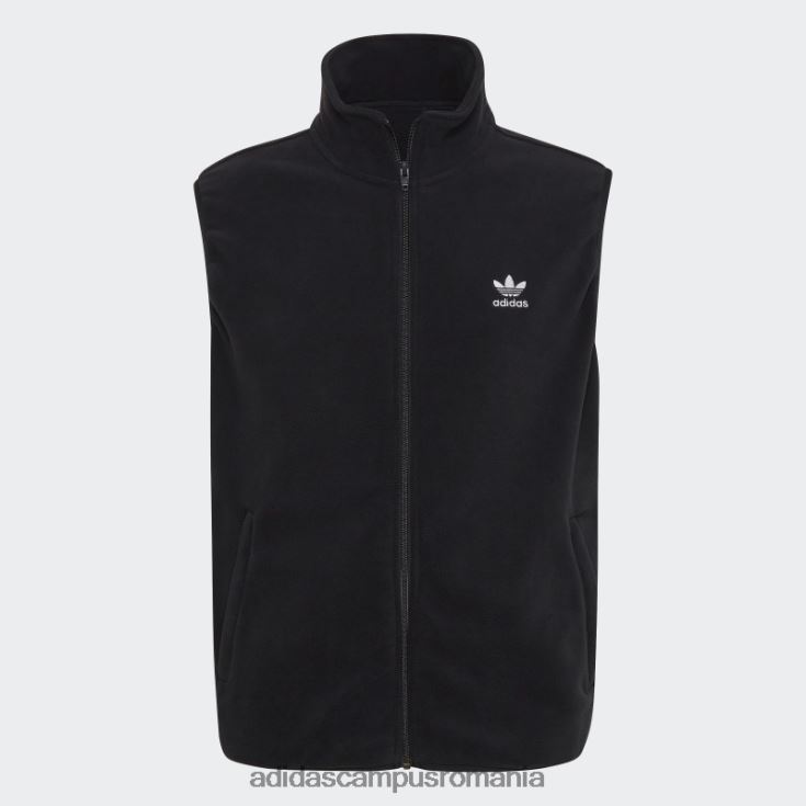 adidas campus romania vesta fleece neagra adicolor cu 3 dungi bărbați negru J266N220728