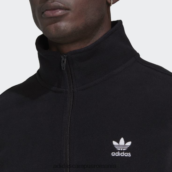 adidas campus romania vesta fleece neagra adicolor cu 3 dungi bărbați negru J266N220728