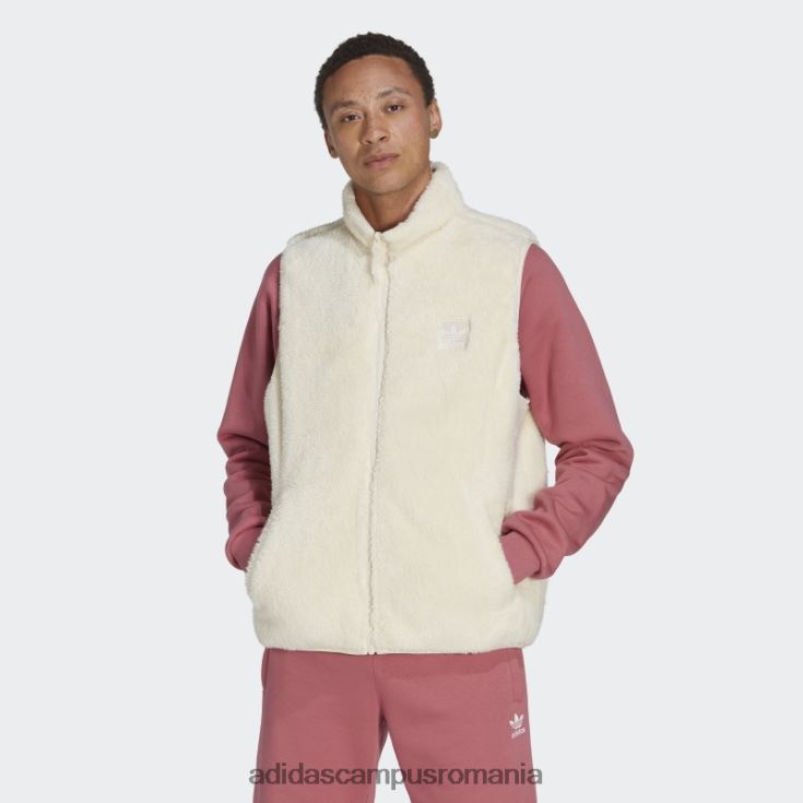 adidas campus romania white essentials+ vestă reversibilă fleece pufoasă bărbați alb J266N220495