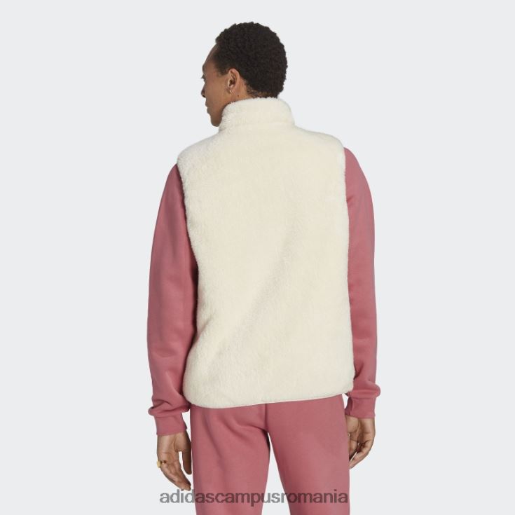 adidas campus romania white essentials+ vestă reversibilă fleece pufoasă bărbați alb J266N220495