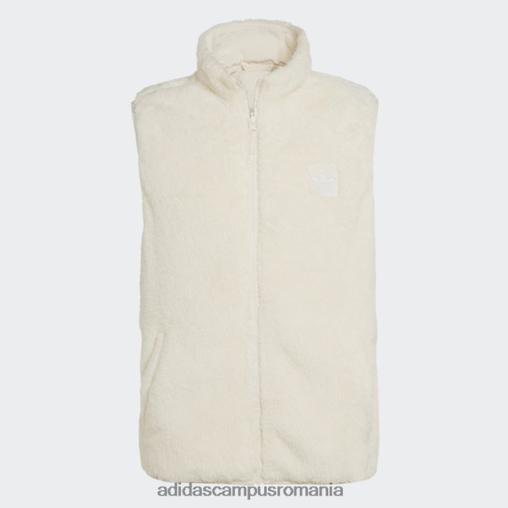adidas campus romania white essentials+ vestă reversibilă fleece pufoasă bărbați alb J266N220495