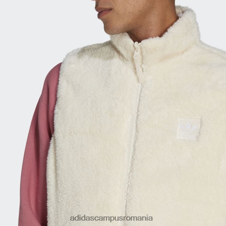 adidas campus romania white essentials+ vestă reversibilă fleece pufoasă bărbați alb J266N220495