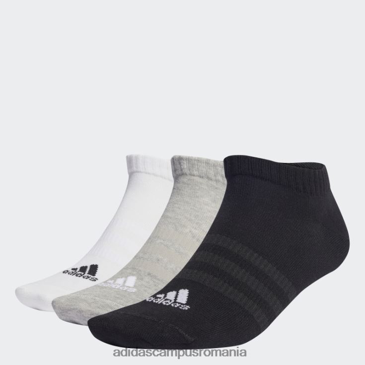 adidas campus romania Sosete sport subtiri si usoare decoltate 3 perechi gri mediu unisex gri mediu/alb/negru J266N21747