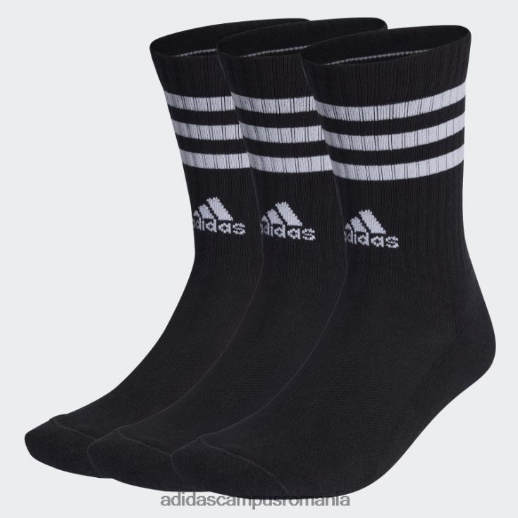adidas campus romania Șosete albe cu perne cu 3 dungi 3 perechi unisex alb negru J266N21725