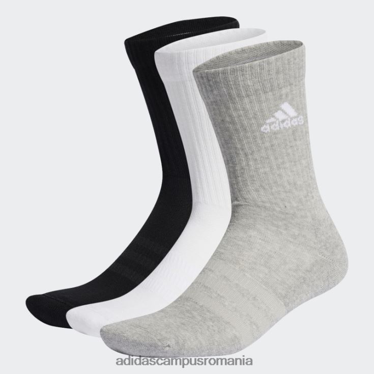 adidas campus romania șosete negri fierbinți cu perne pentru echipaj 3 perechi unisex gri mediu/alb/negru J266N21732