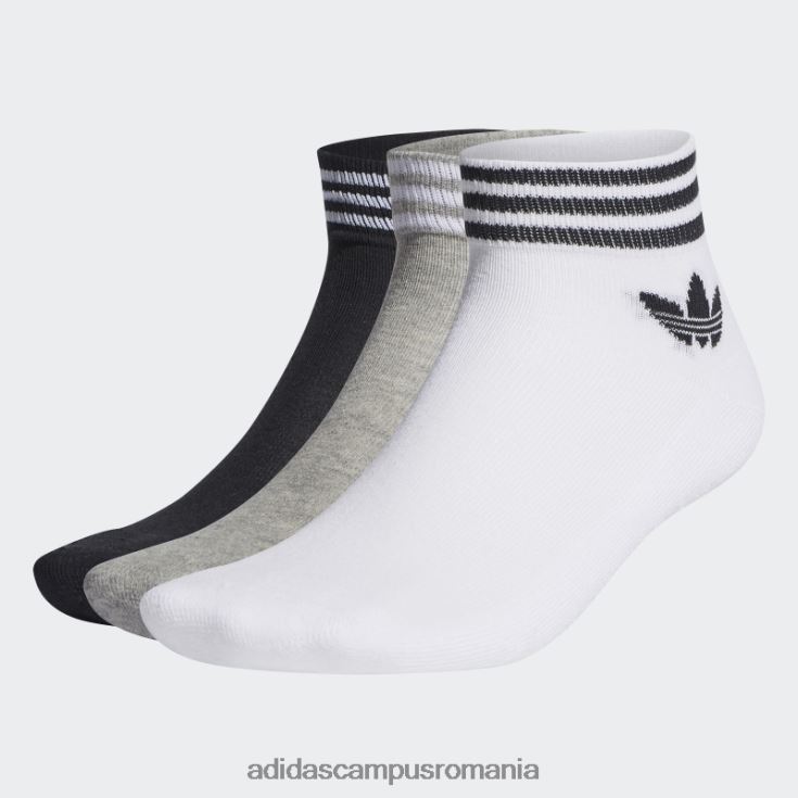 adidas campus romania ciorapi albi trefoli la glezna 3 perechi unisex alb/gri mediu/negru J266N27384