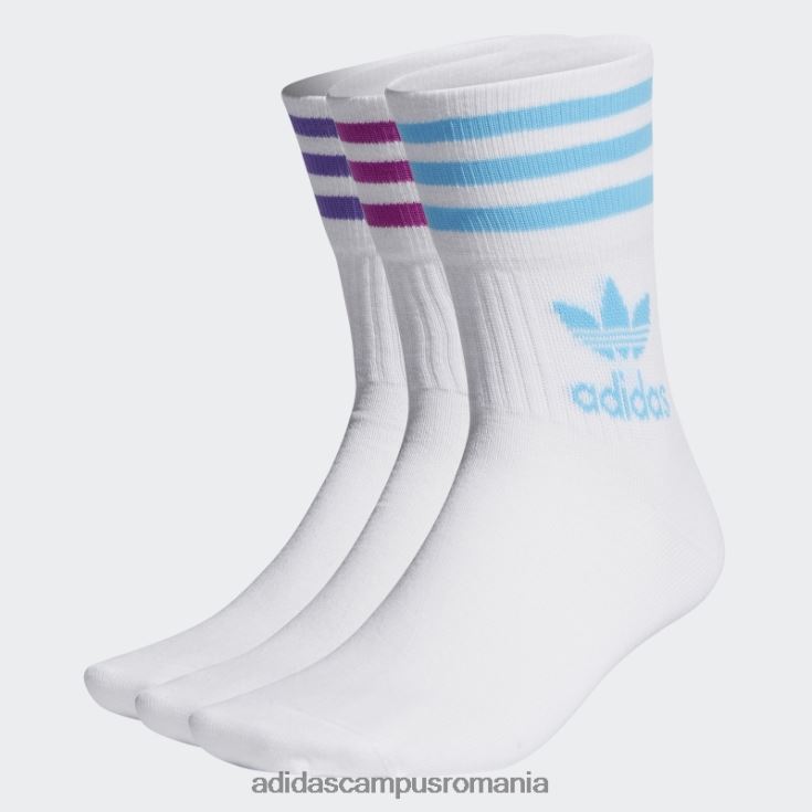 adidas campus romania șosete albi cu tăietură mijlocie 3 perechi unisex alb J266N27751