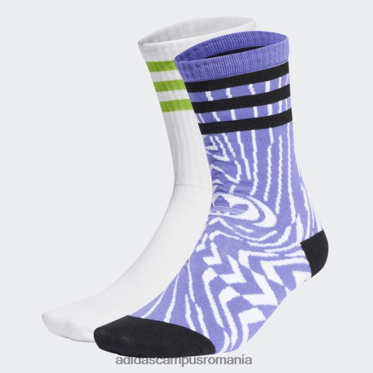 adidas campus romania șosete albi rekive mid crew 2 perechi unisex papură albă/violet J266N27776