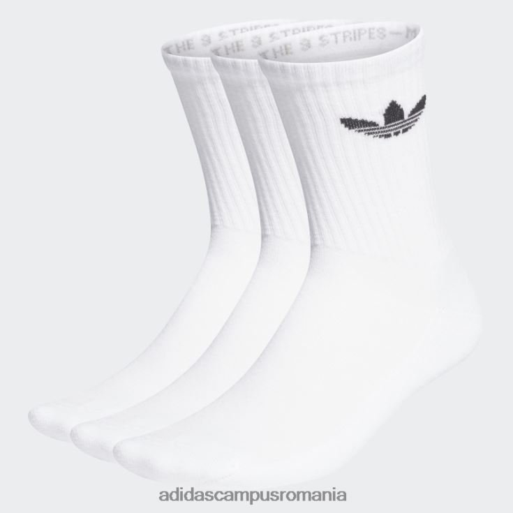 adidas campus romania șosete albi trefoil cu tăietură mijlocie 3 perechi adidas unisex alb negru J266N21713
