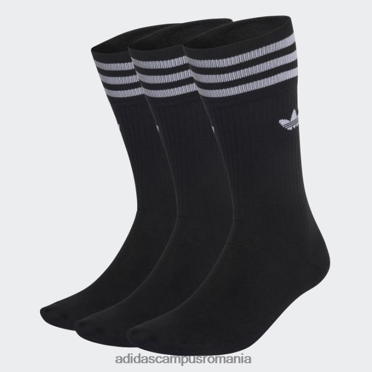 adidas campus romania șosete crew solide 3 perechi negri unisex alb negru J266N27580
