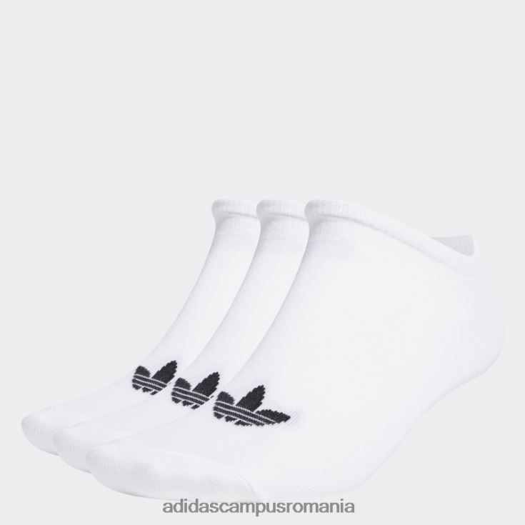 adidas campus romania șosete cu căptușeală albă trefoil - 3 perechi unisex alb negru J266N21727
