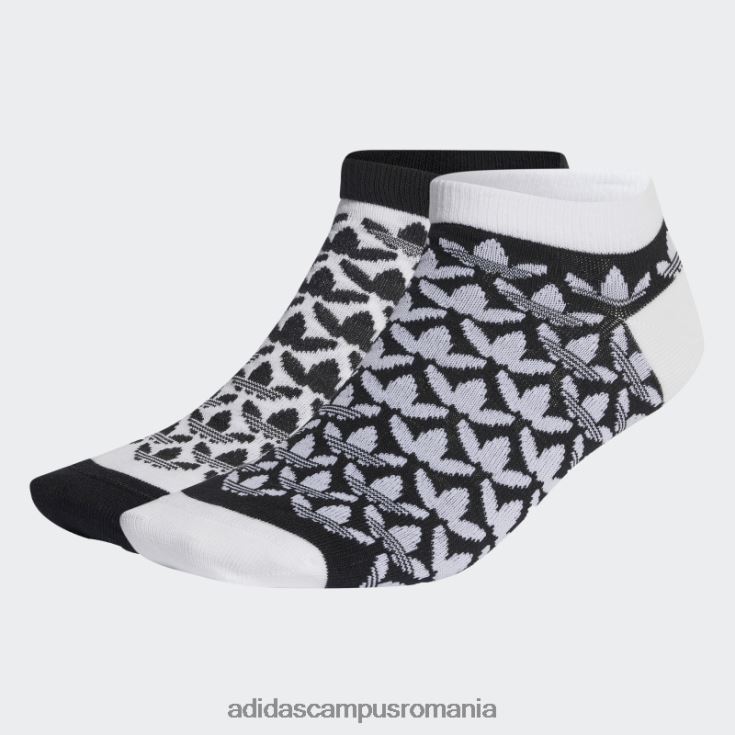 adidas campus romania șosete cu căptușeală monogramă 2 perechi alb adidas unisex alb negru J266N215558