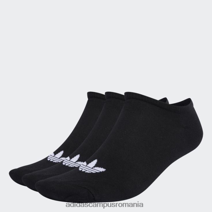 adidas campus romania șosete cu căptușeală trefoil - 3 perechi negre unisex alb negru J266N21724