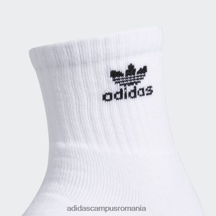 adidas campus romania șosete sferturi trefoil 3 perechi albi unisex alb J266N28084