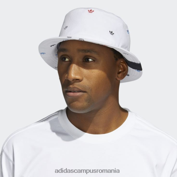adidas campus romania pălărie de găleată cu trefoil cu imprimeu alb unisex alb/albastru/rosu J266N27595
