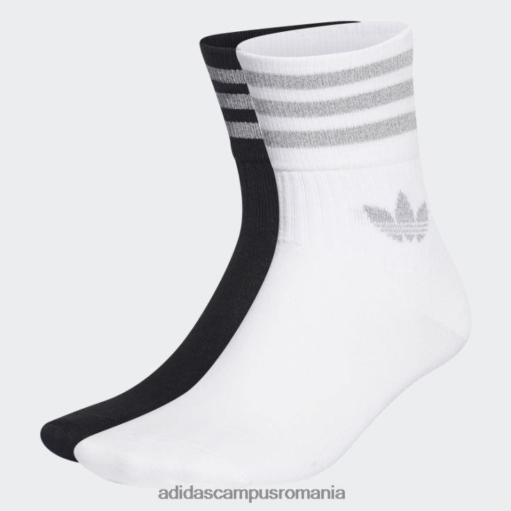 adidas campus romania sosete adicolor crew 2 perechi negri unisex negru/alb/crys J266N23793
