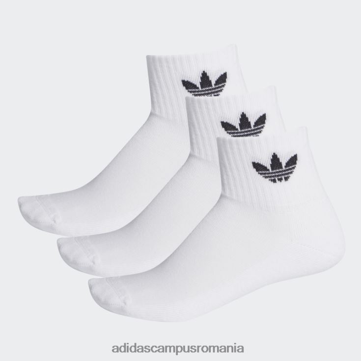 adidas campus romania sosete albe cu croiala mijlocie - 3 perechi adidas unisex alb negru J266N215357