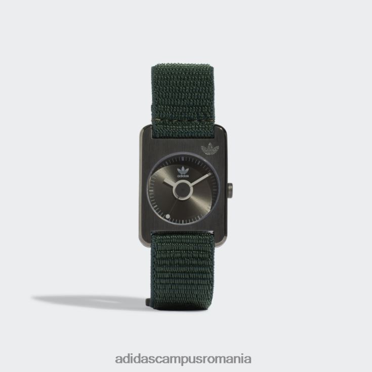 adidas campus romania un ceas retro pop din gunmetal mat unisex mat gunmetal/verde mineral J266N215760
