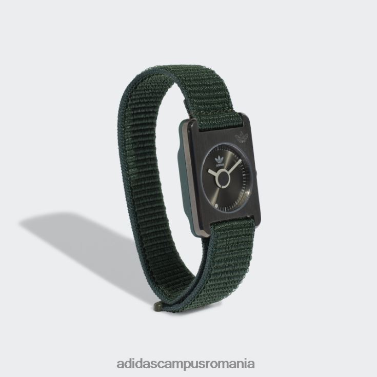 adidas campus romania un ceas retro pop din gunmetal mat unisex mat gunmetal/verde mineral J266N215760