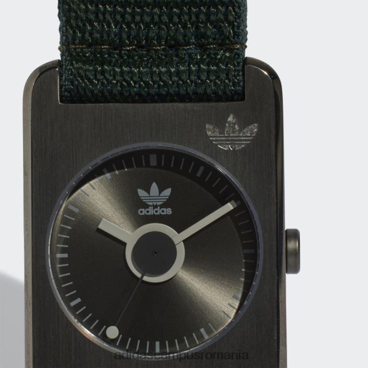adidas campus romania un ceas retro pop din gunmetal mat unisex mat gunmetal/verde mineral J266N215760
