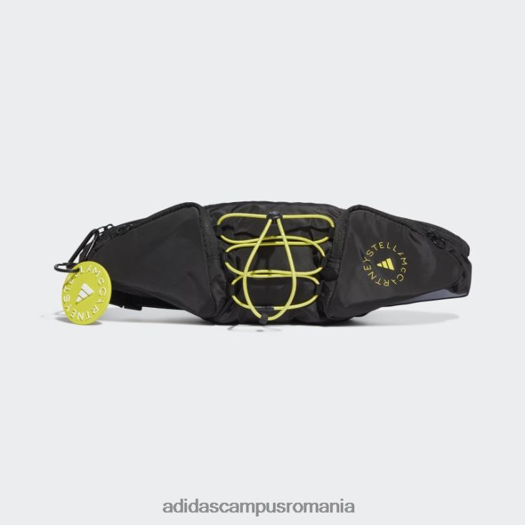 adidas campus romania de stella mccartney bum geantă neagră fierbinte unisex negru/galben acid J266N23302