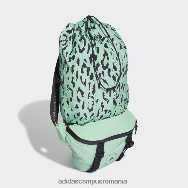 adidas campus romania de stella mccartney geantă convertibilă verde fierbinte unisex verde/negru/alb J266N23276