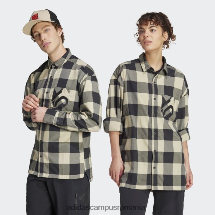 adidas campus romania cinci zece marca brave flanel cu mâneci lungi top (gen neutru) savanna adidas unisex savana/negru J266N213788