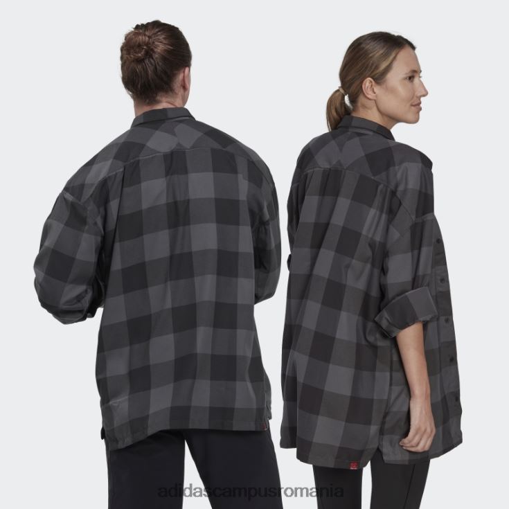 adidas campus romania cinci zece marca de cămașă de flanel curajos (gen neutru) gri adidas unisex gri/negru J266N25556