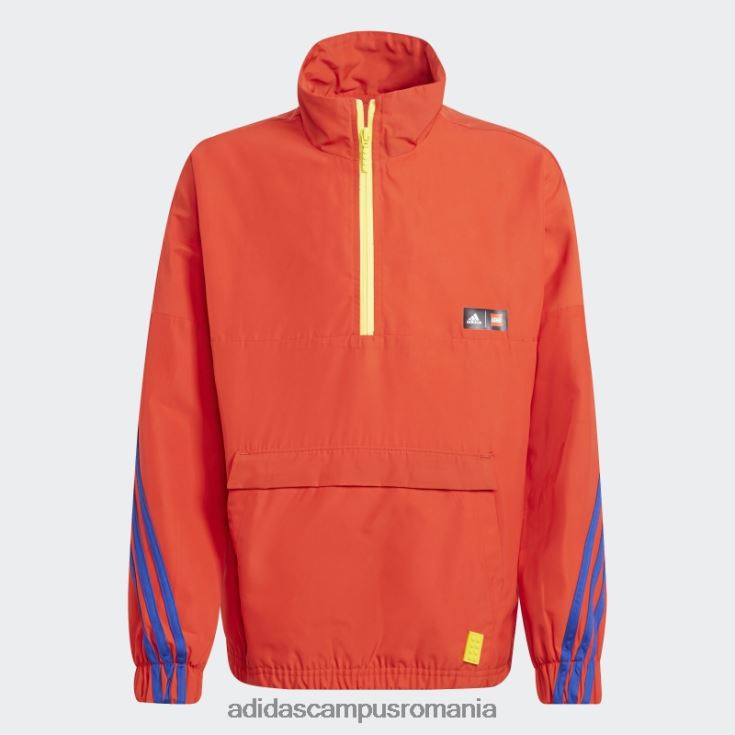 adidas campus romania jacket de vânt cu jumătate de fermoar x clasic, roșu fierbinte unisex Roșu / galben J266N218846