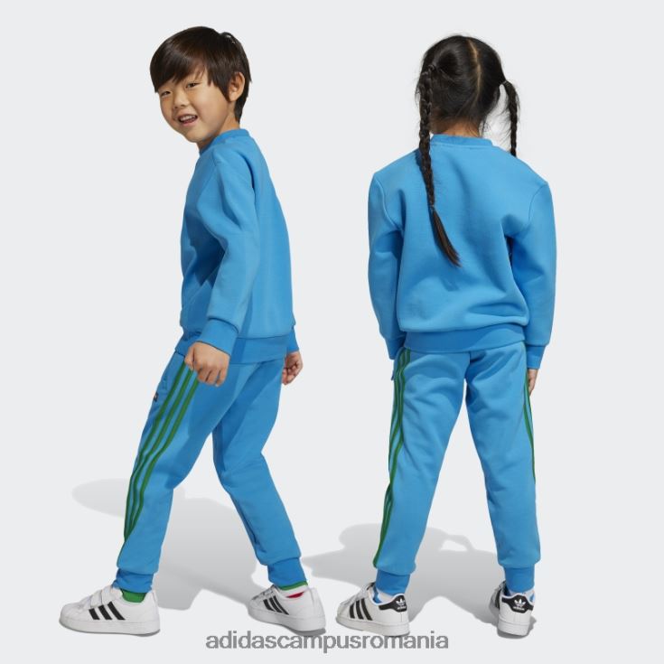 adidas campus romania set de hanorac și pantaloni blue hot x clasic Lego Crew unisex albastru verde J266N211840