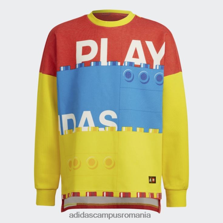 adidas campus romania x hanorac clasic lego crew alb fierbinte unisex alb/rosu/galben J266N211955