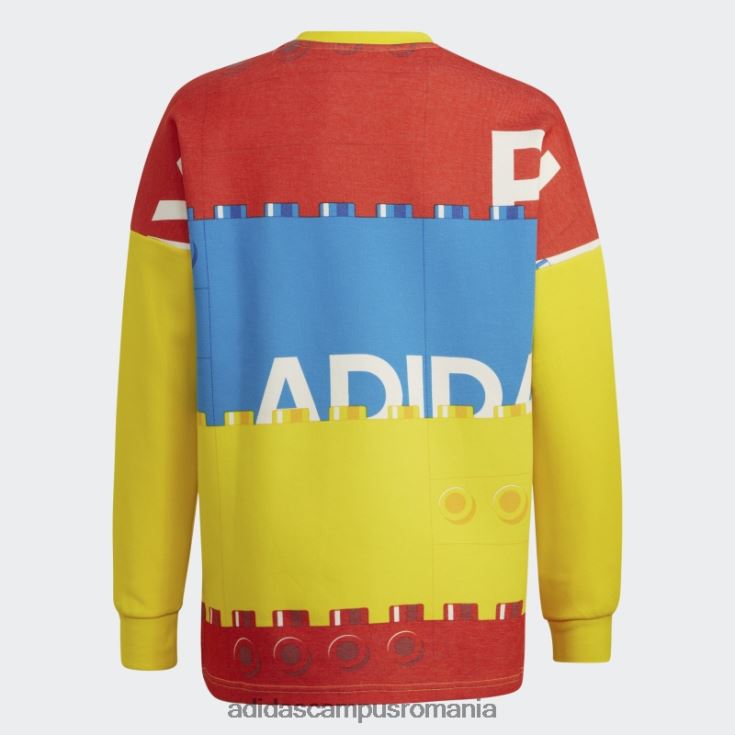 adidas campus romania x hanorac clasic lego crew alb fierbinte unisex alb/rosu/galben J266N211955