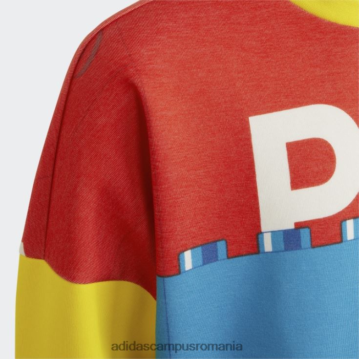 adidas campus romania x hanorac clasic lego crew alb fierbinte unisex alb/rosu/galben J266N211955