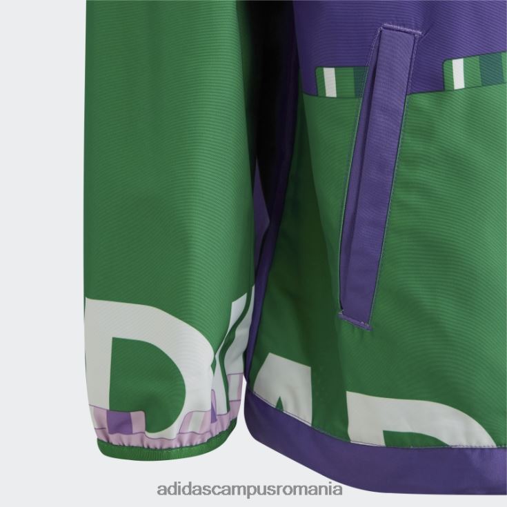 adidas campus romania x jachetă de vânt cu jumătate de fermoar clasic lego, mov ascuțit unisex mov ascuțit/verde/alb J266N225322